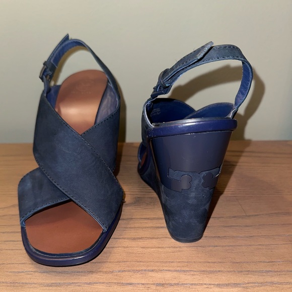 Criss Cross Tory Burch Gabrielle Wedge Sandals - Picture 2 of 10